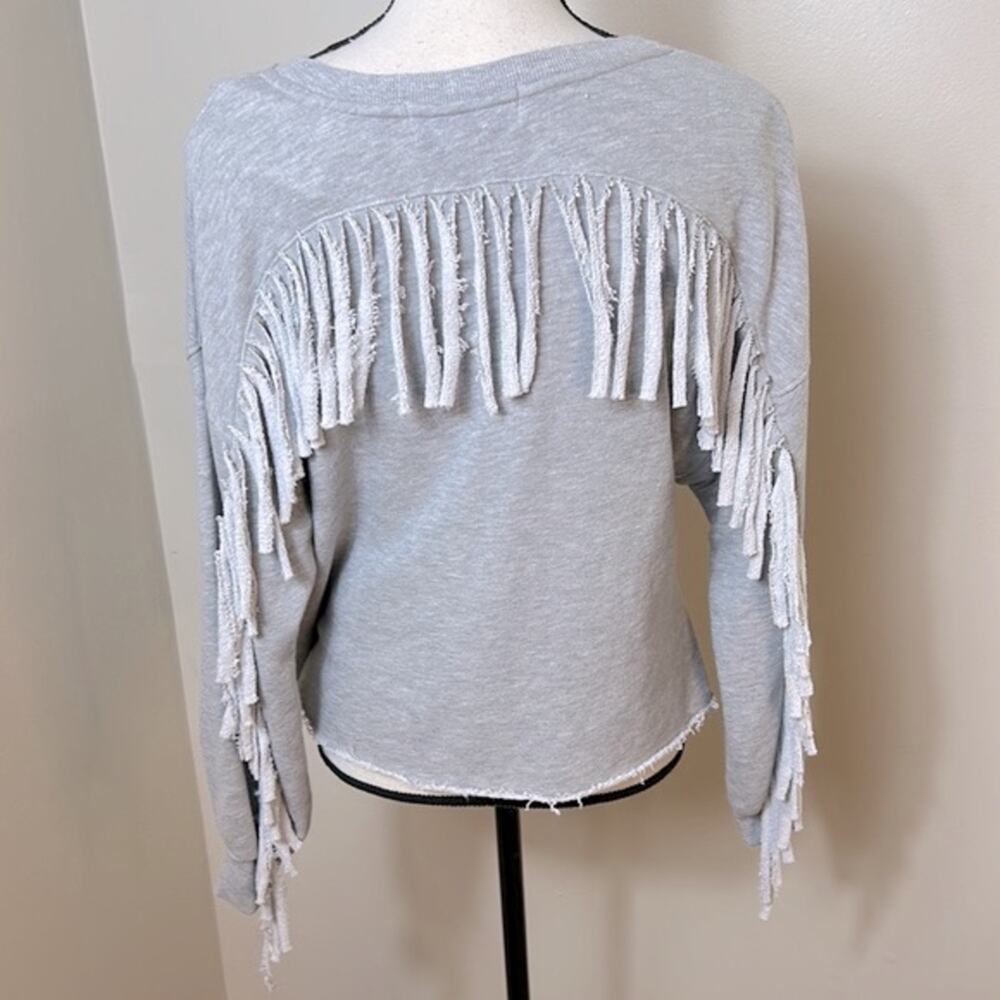NWT Wildfox Ophelia raw fringe detail cut off sweatshirt - Picture 9 of 13